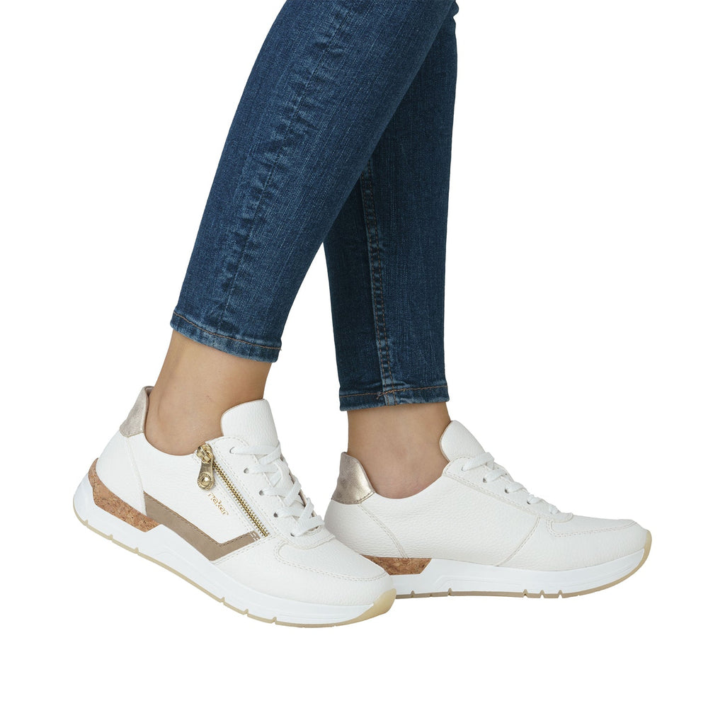 Rieker 58902-80 Women's Shoes Weiss/Porzellan/Muschel Synthetic