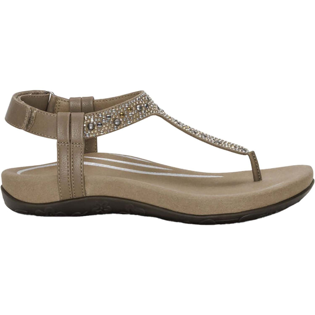 Aetrex Marni Women's Sandals Taupe With Embellishments Synthetic