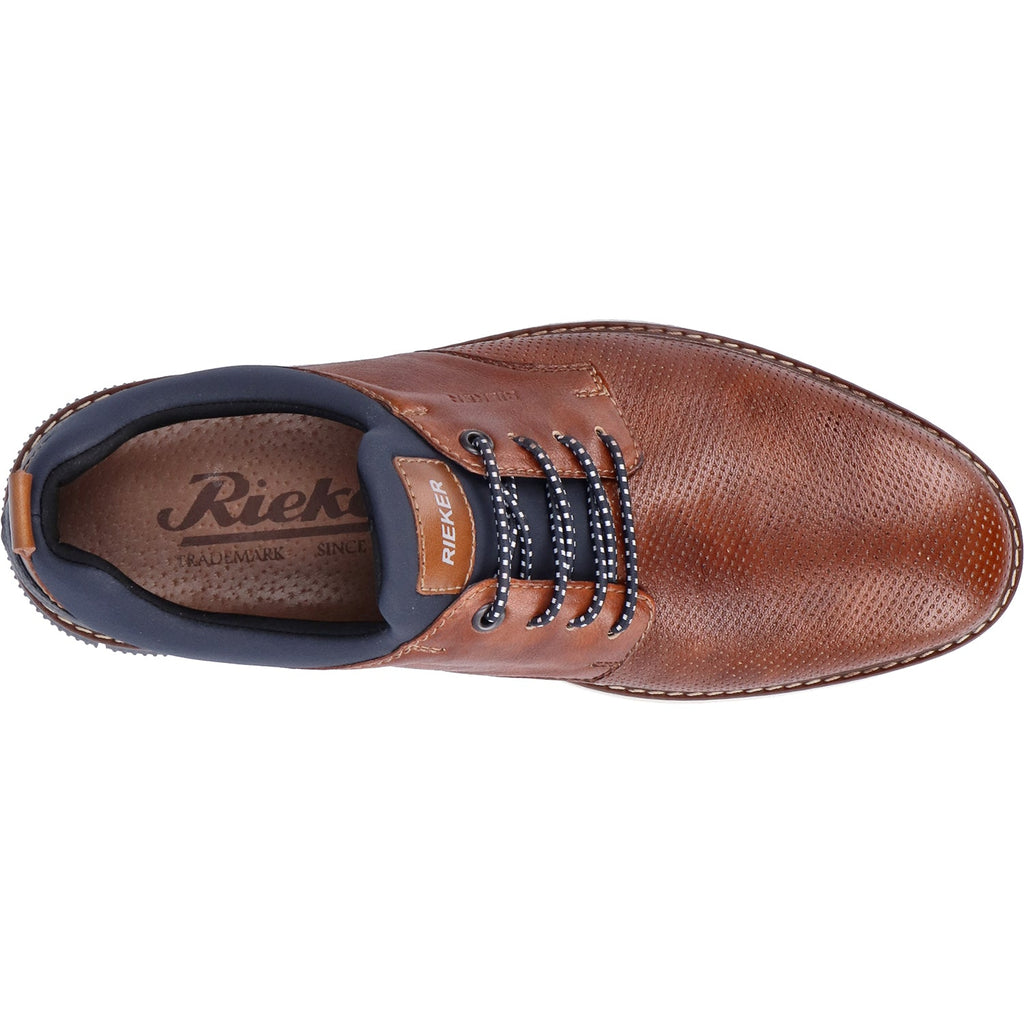 Rieker 14450-22 Men's Oxford Shoes Nuss/Lake/Navy Leather