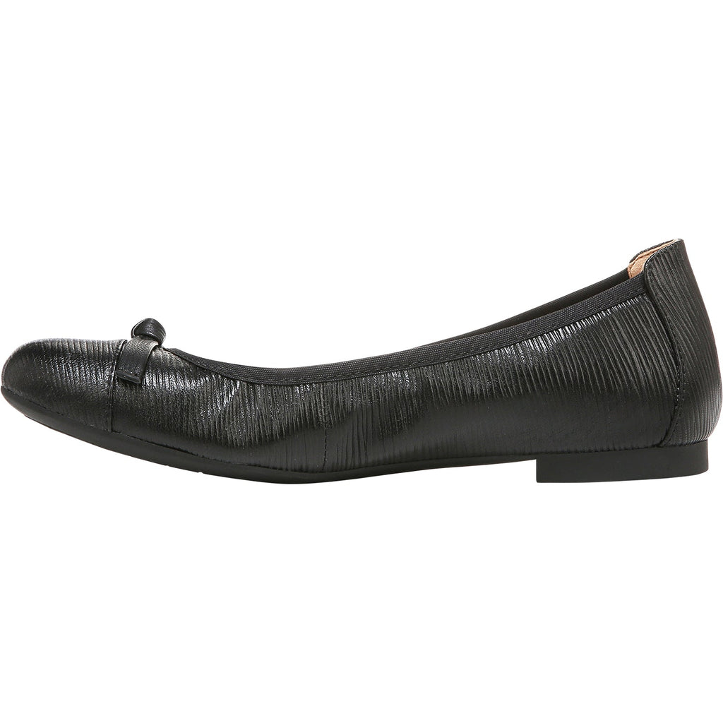 Vionic Amorie Women's Slip On Flats Black Wavy Leather