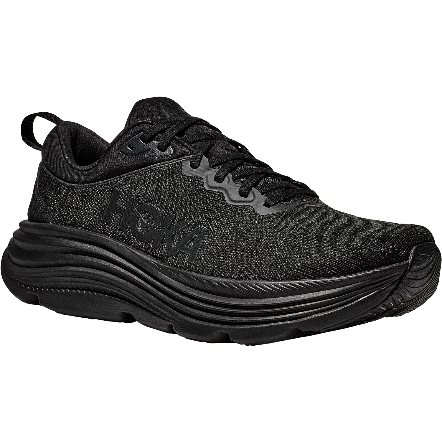 Hoka Gaviota 5 (Stability Support) Men's Everyday Running Shoes Black/Black Mesh