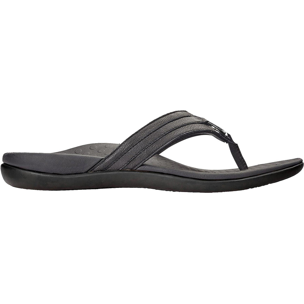 Vionic Tide Aloe Women's Flip Flopss Black Leather