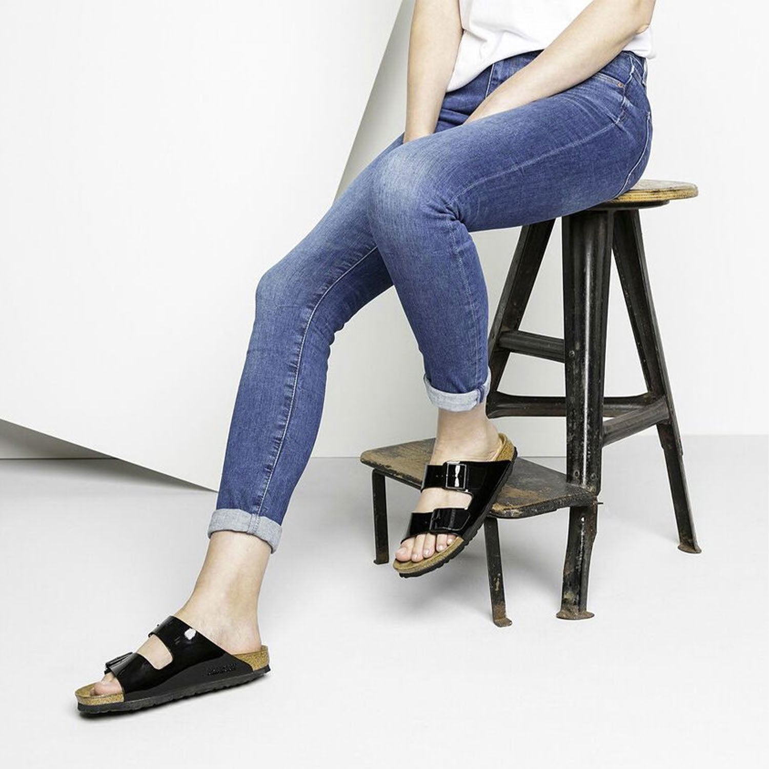 Birkenstock Arizona Women's Sandals Black Patent Birko-Flor