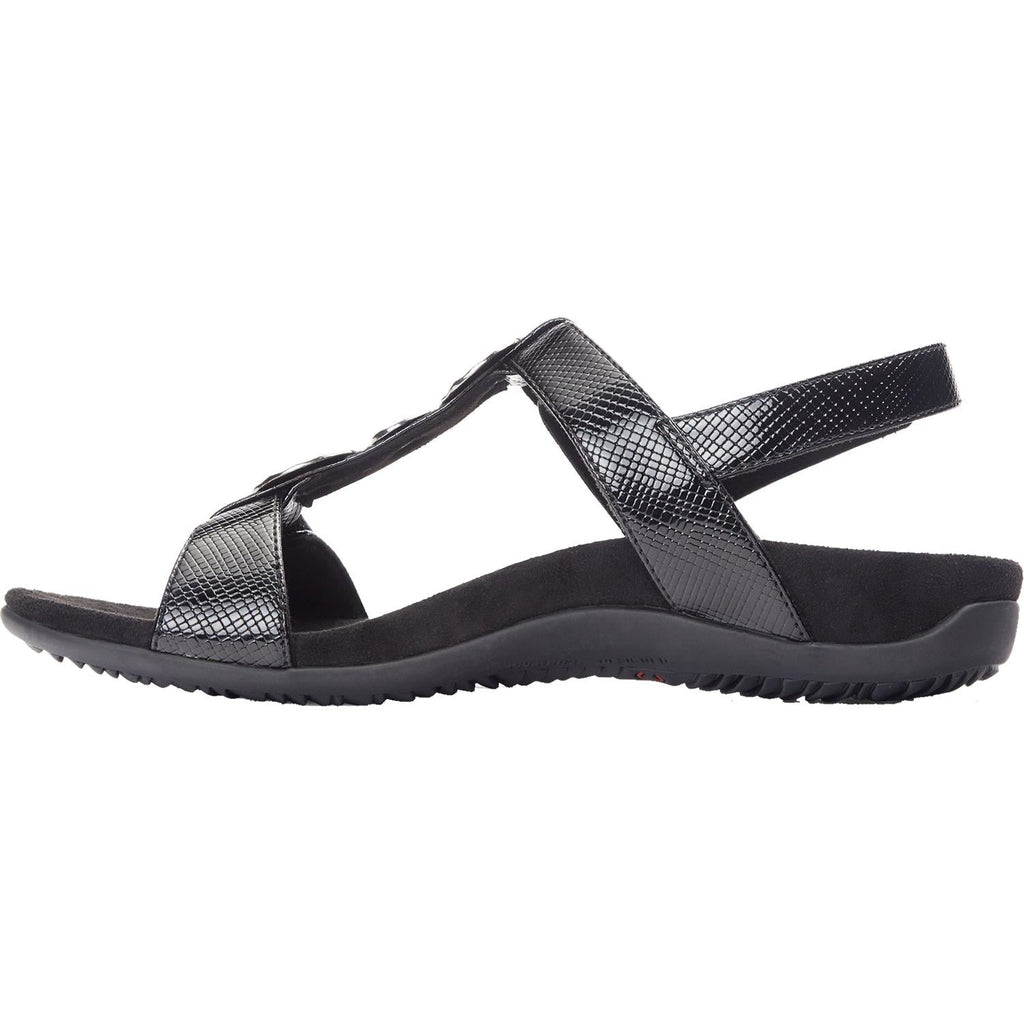 Vionic Farra Lizard Women's Backstrap Sandals Black Faux Leather