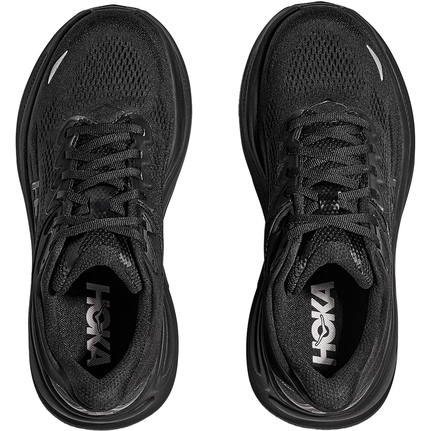 Hoka Bondi 9 (Neutral Support) Women's Athletic Shoes Black/Black Mesh
