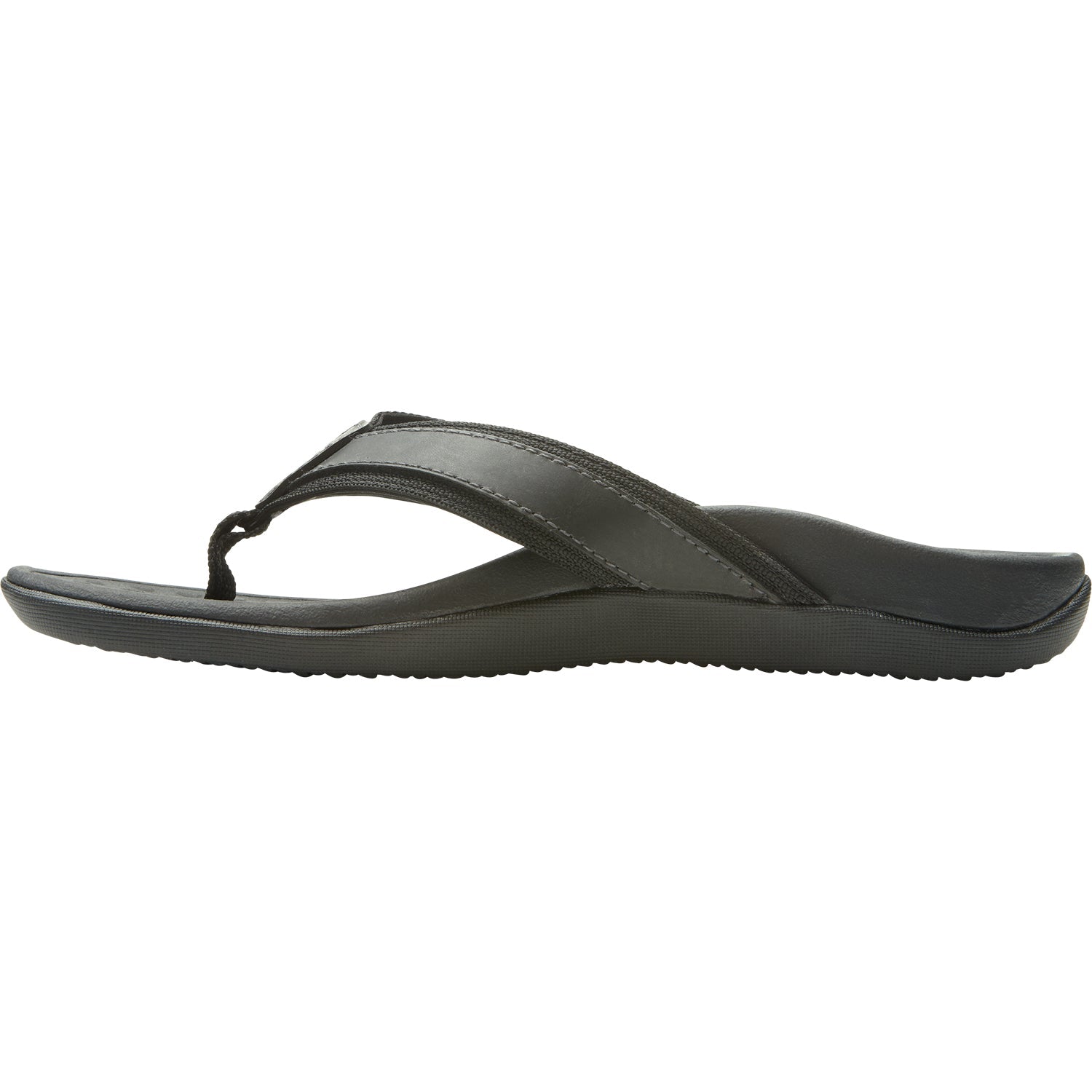 Vionic Tide Men's Flip Flopss Black Leather