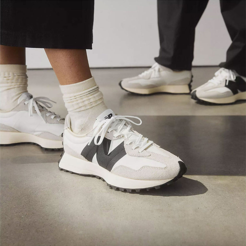 New Balance WS327FE Women's Athletic Shoes Sea Salt/White/Black Suede