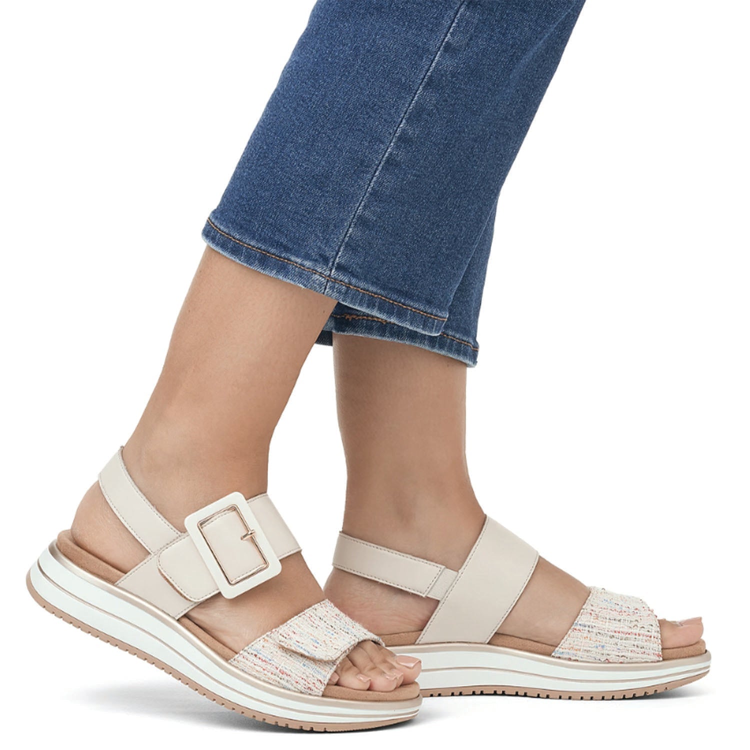 Remonte D1J53-60 Jocelyn 53 Women's Sandals Weiss Multi/Porzellan Leather