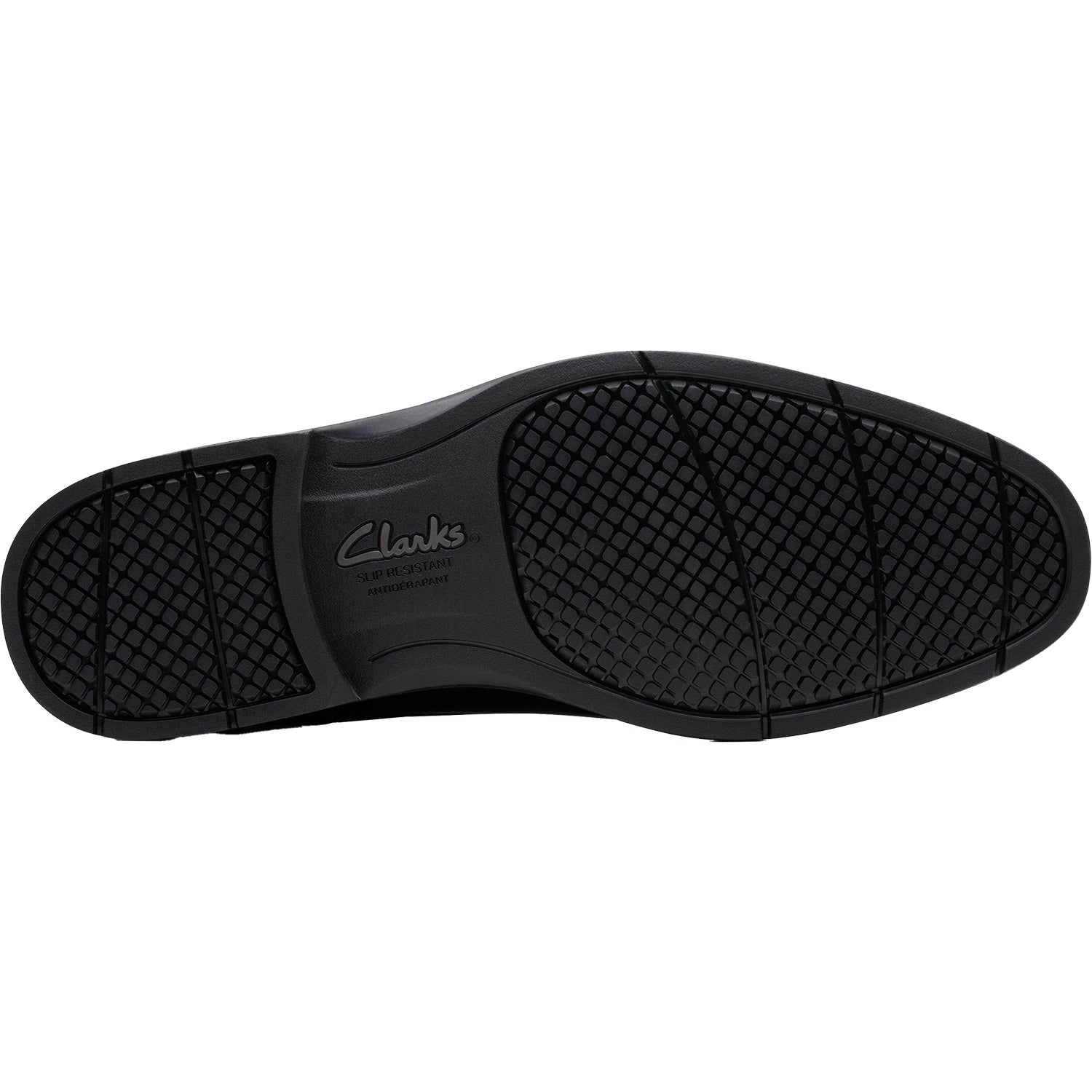 Clarks Eldredge Cap Slip Resistant Men's Dress Shoes Black Leather