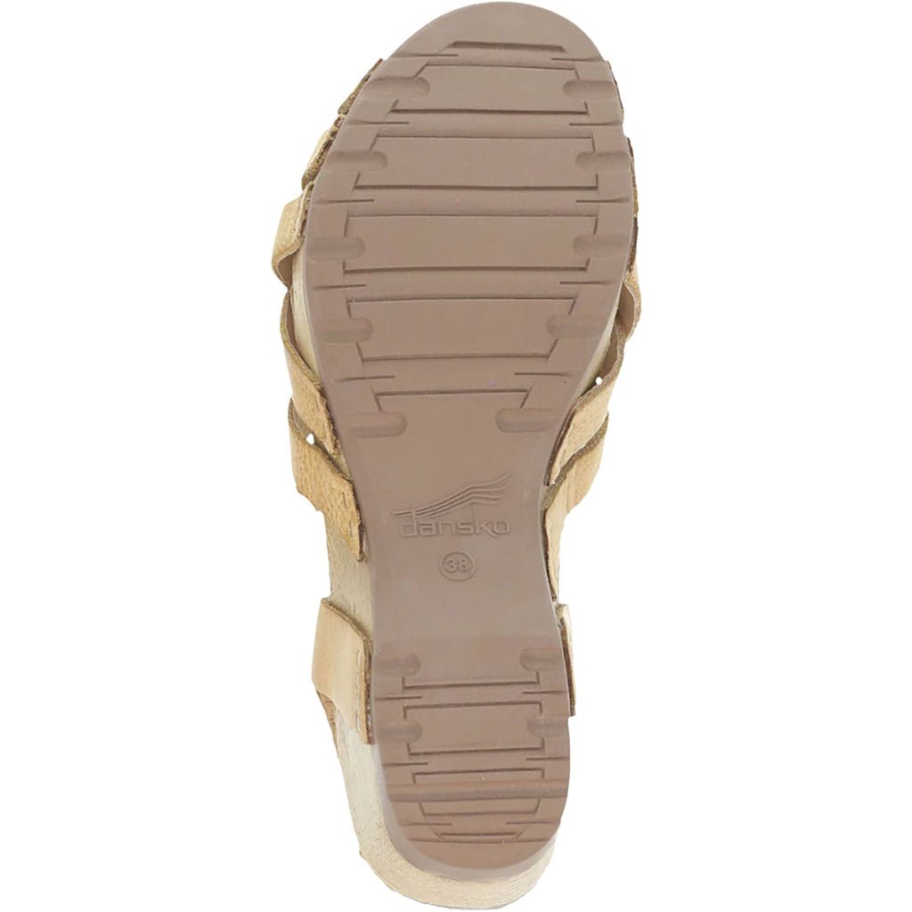Dansko Tinley Women's Wedge Sandals Tan Milled Burnished Leather