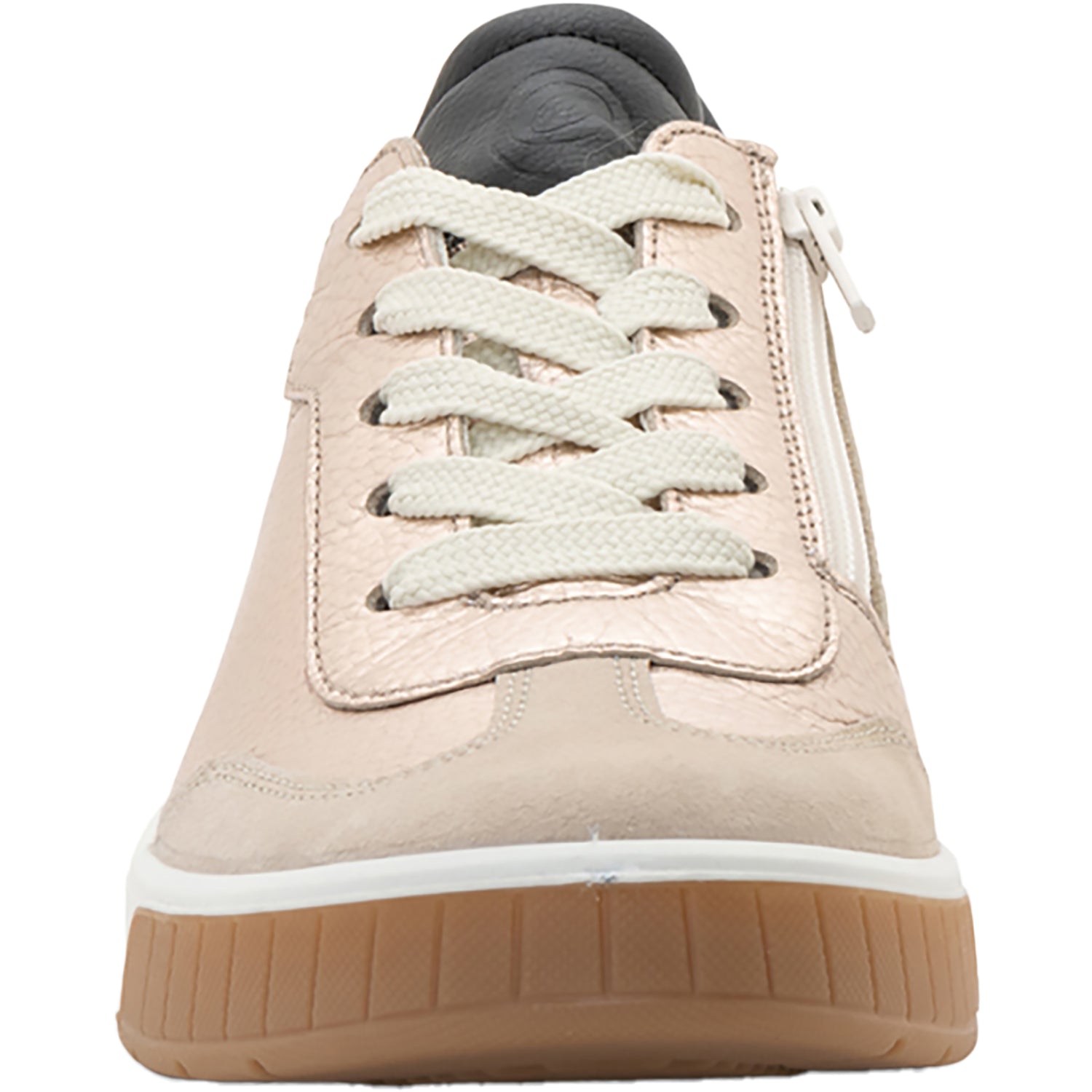Ara Rhodes Women's Sporty Lace Up Shoes Sand Metallic Leather/Shell Suede