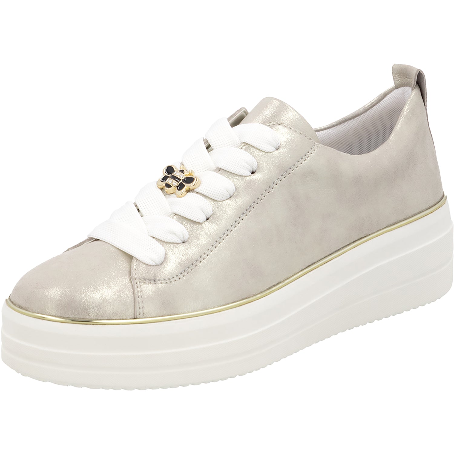 Remonte D1C03-60 Julika 03 Women's Lace Up Shoes Muschel Leather with Gold Trim