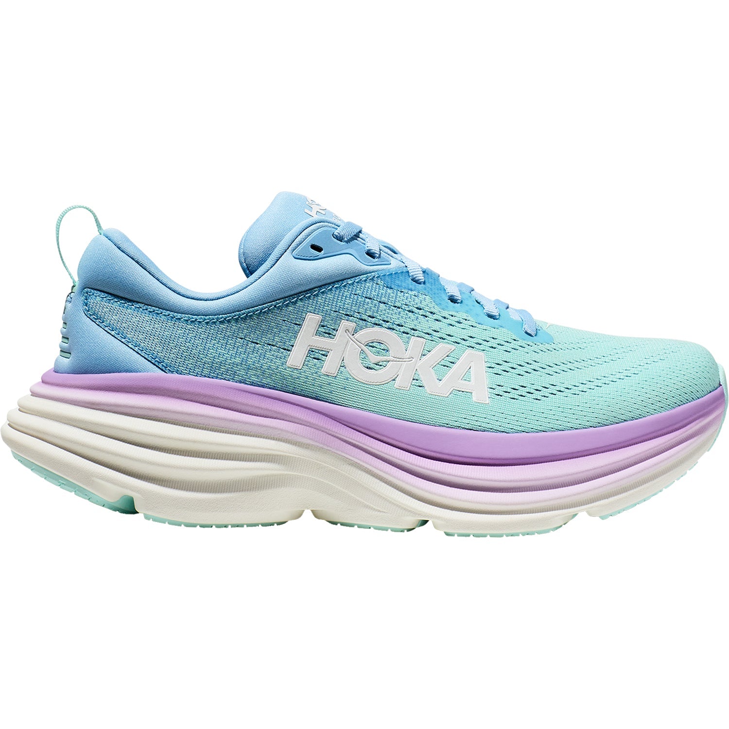Hoka Bondi 8 (Neutral Support) Women's Running Shoes Airy Blue/Sunlit Ocean Mesh
