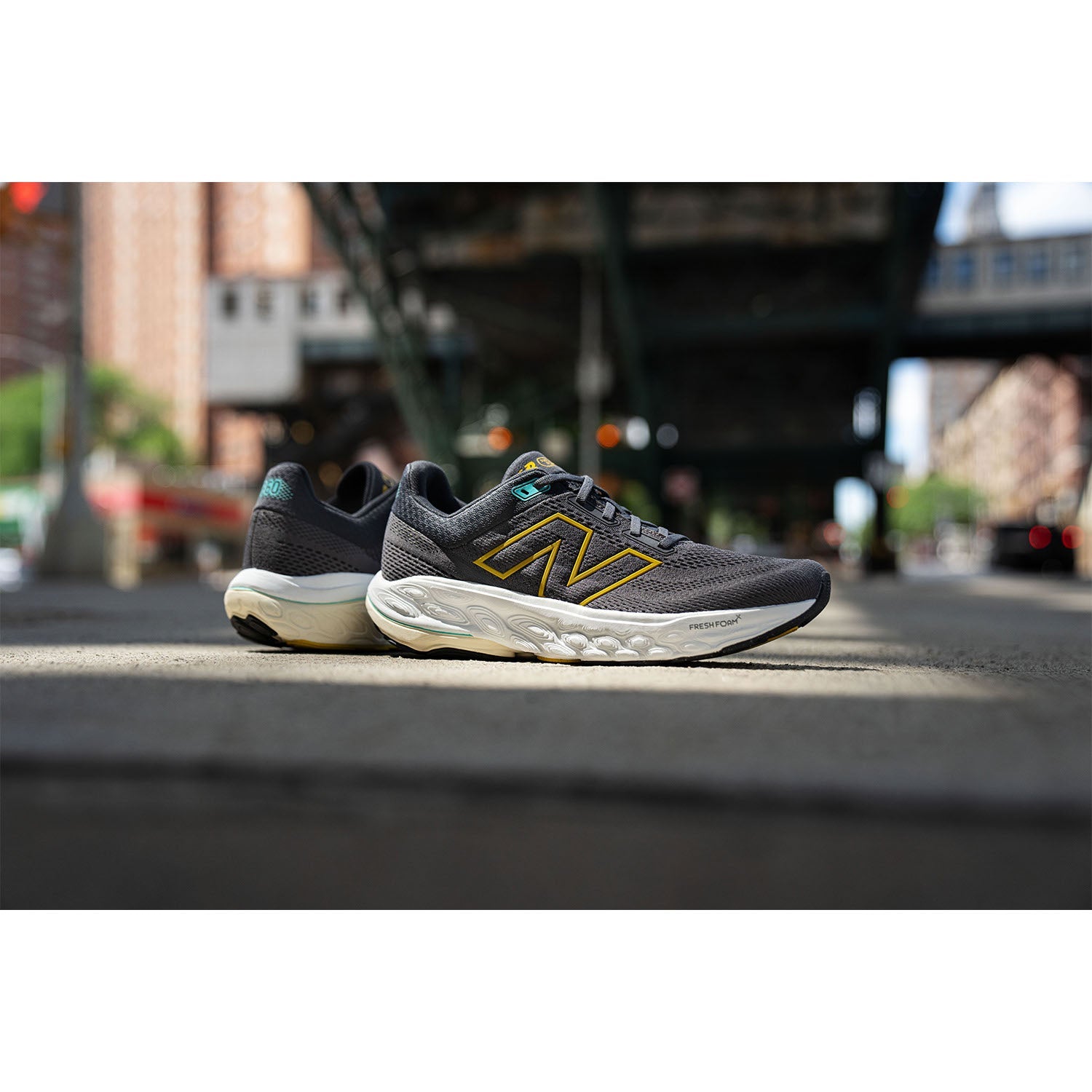 New Balance Fresh Foam X M860A14 (Stability Support) Men's Athletic Shoes Magnet/Ginger Lemon/Cyber Jade Mesh
