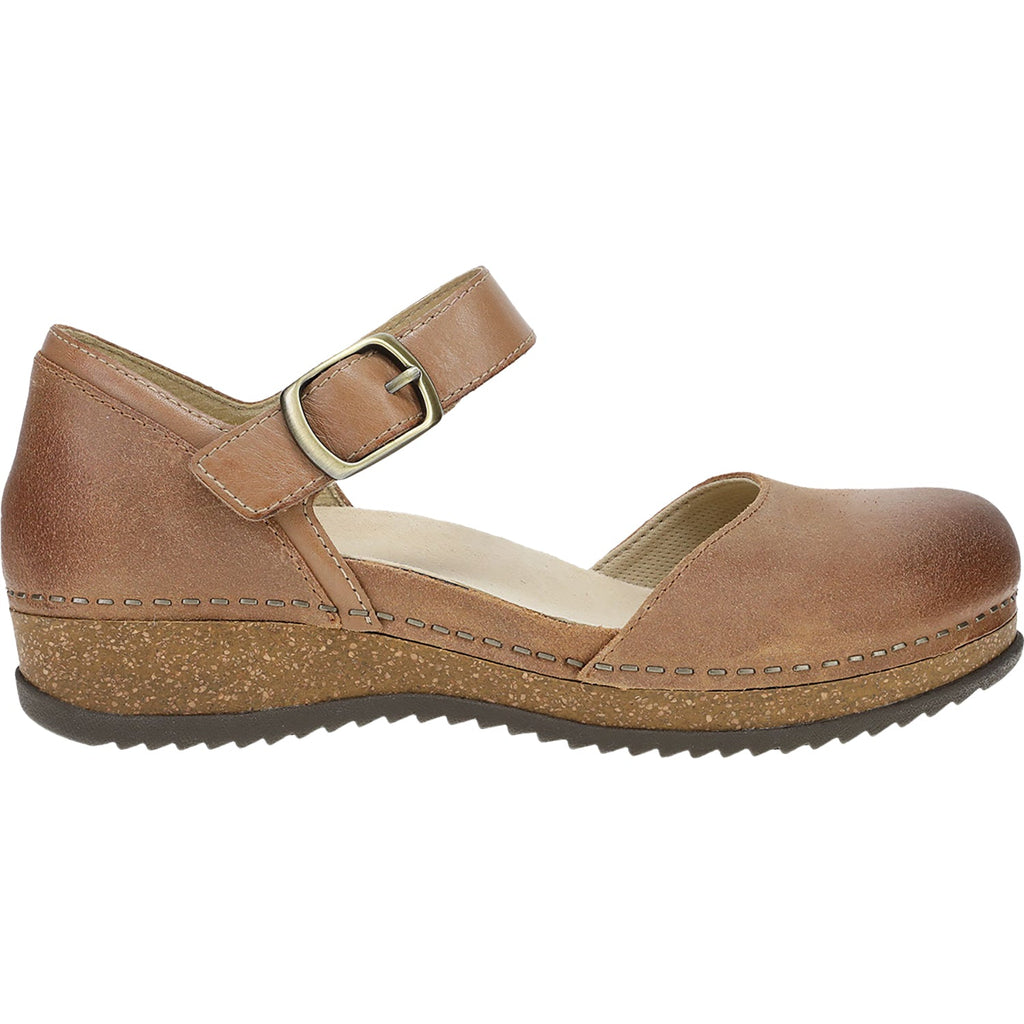 Dansko Mae Women's Mary Janes Traditional Tan Burnished Suede
