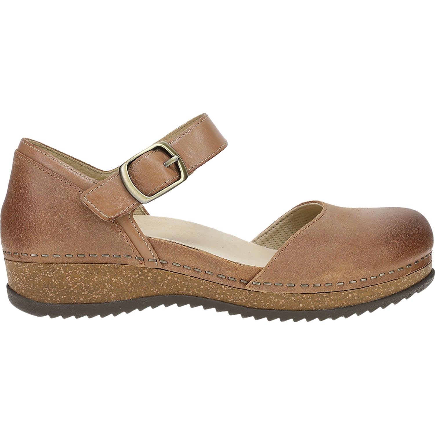 Dansko Mae Women's Mary Janes Traditional Tan Burnished Suede