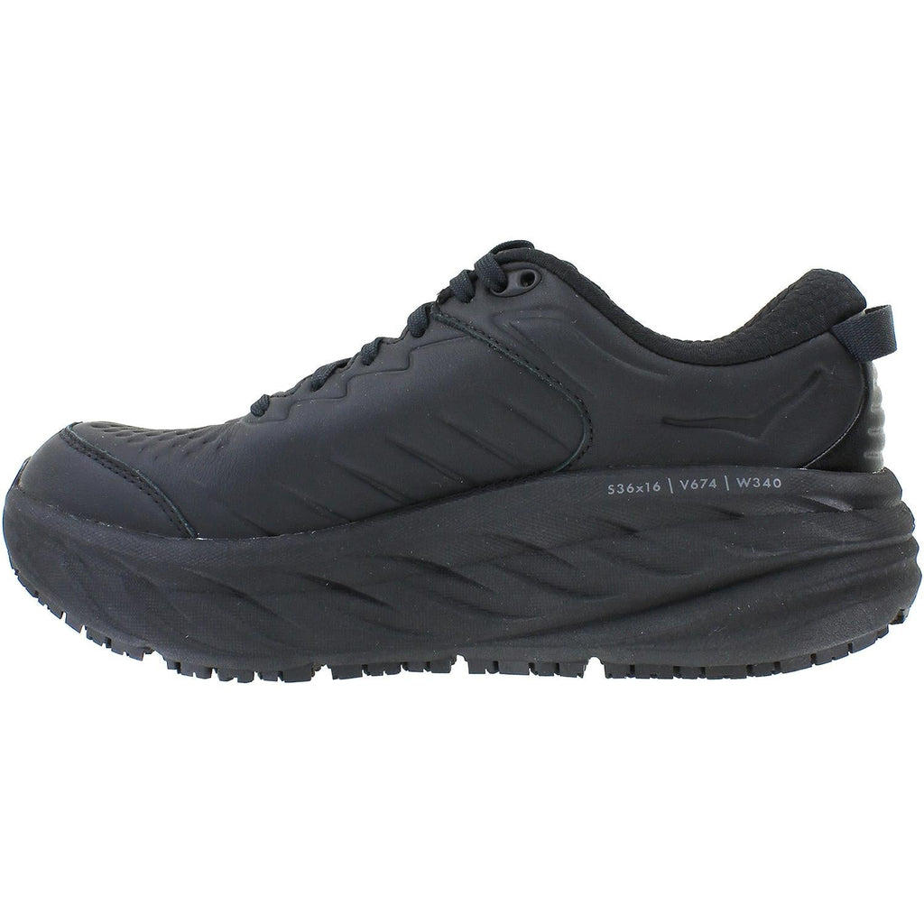 Hoka Bondi SR (Neutral Support) Women's Walking Shoes Black Leather