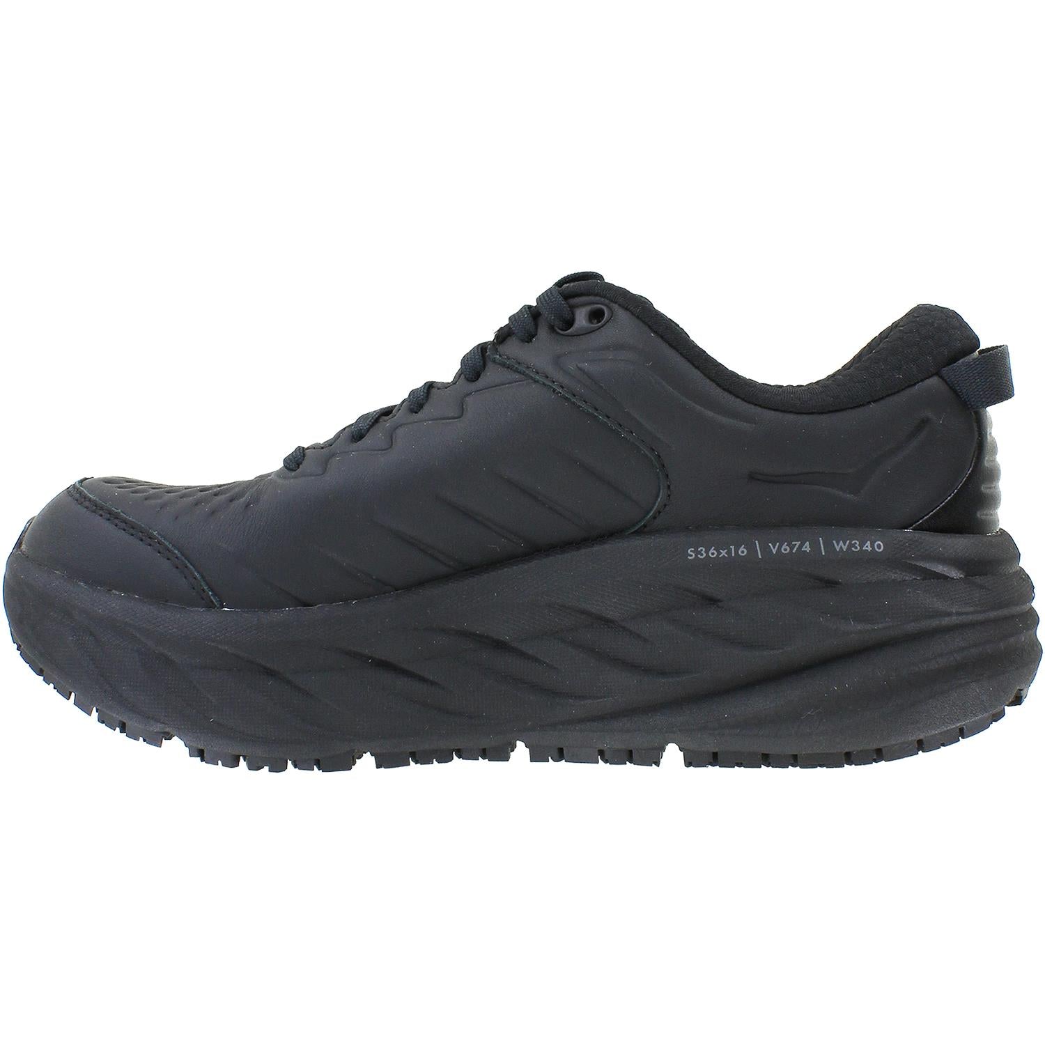 Hoka Bondi SR (Neutral Support) Women's Walking Shoes Black Leather