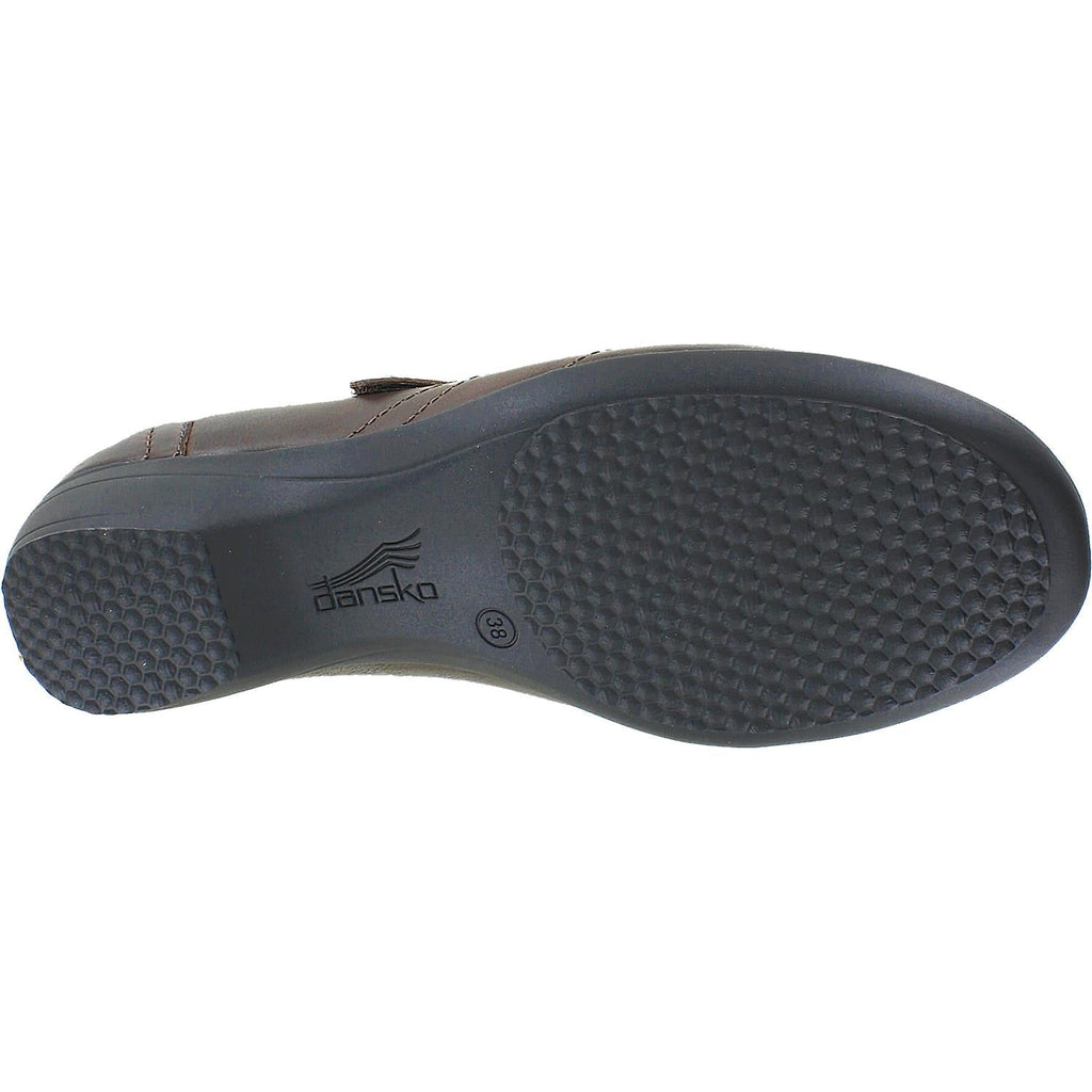 Dansko Franny Women's Slip Ons Chocolate Burnished Calf Leather