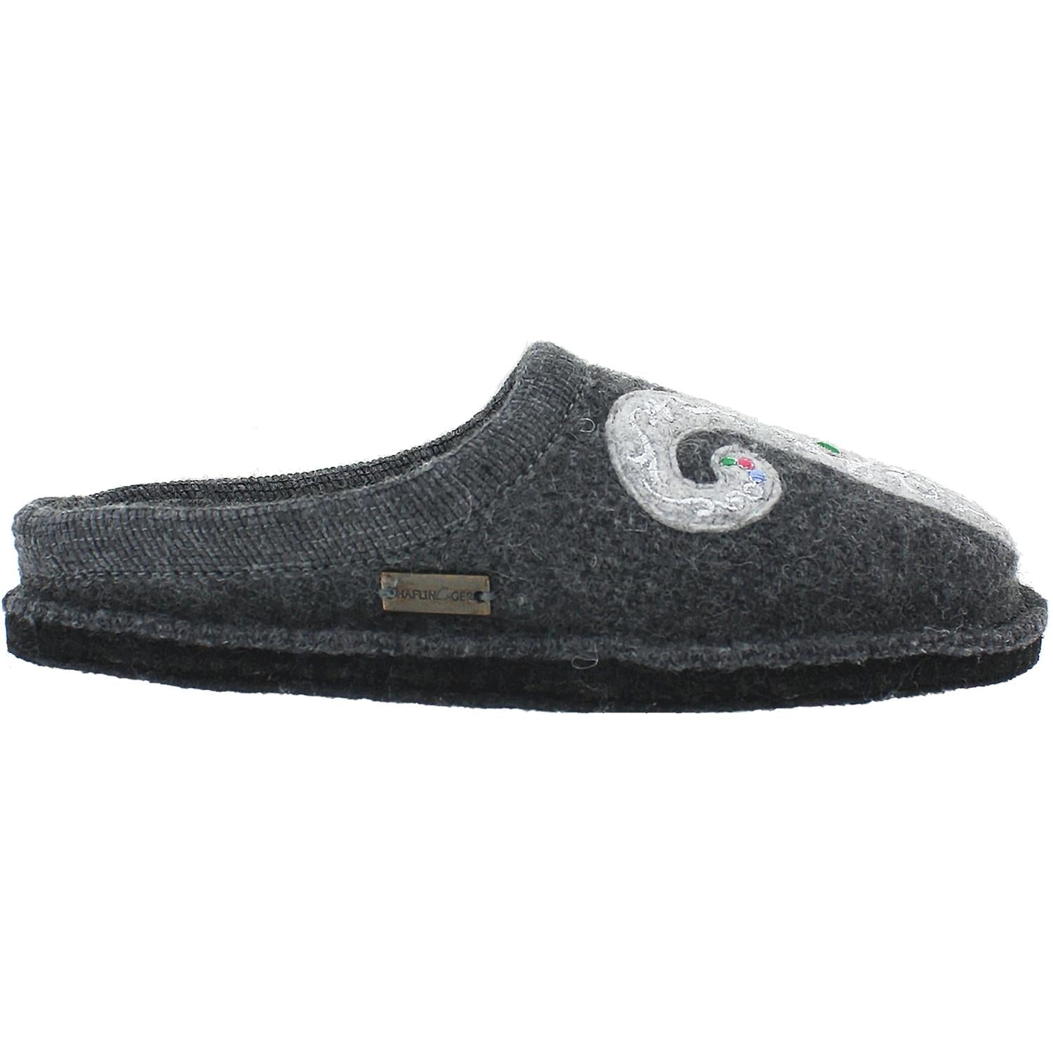 Haflinger Lizzy Cat Women's Slippers Grey Wool