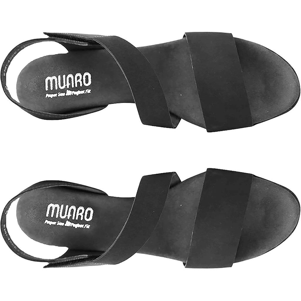 Munro Lucia Women's High Heel Ankle Strap Sandals Black Nubuck