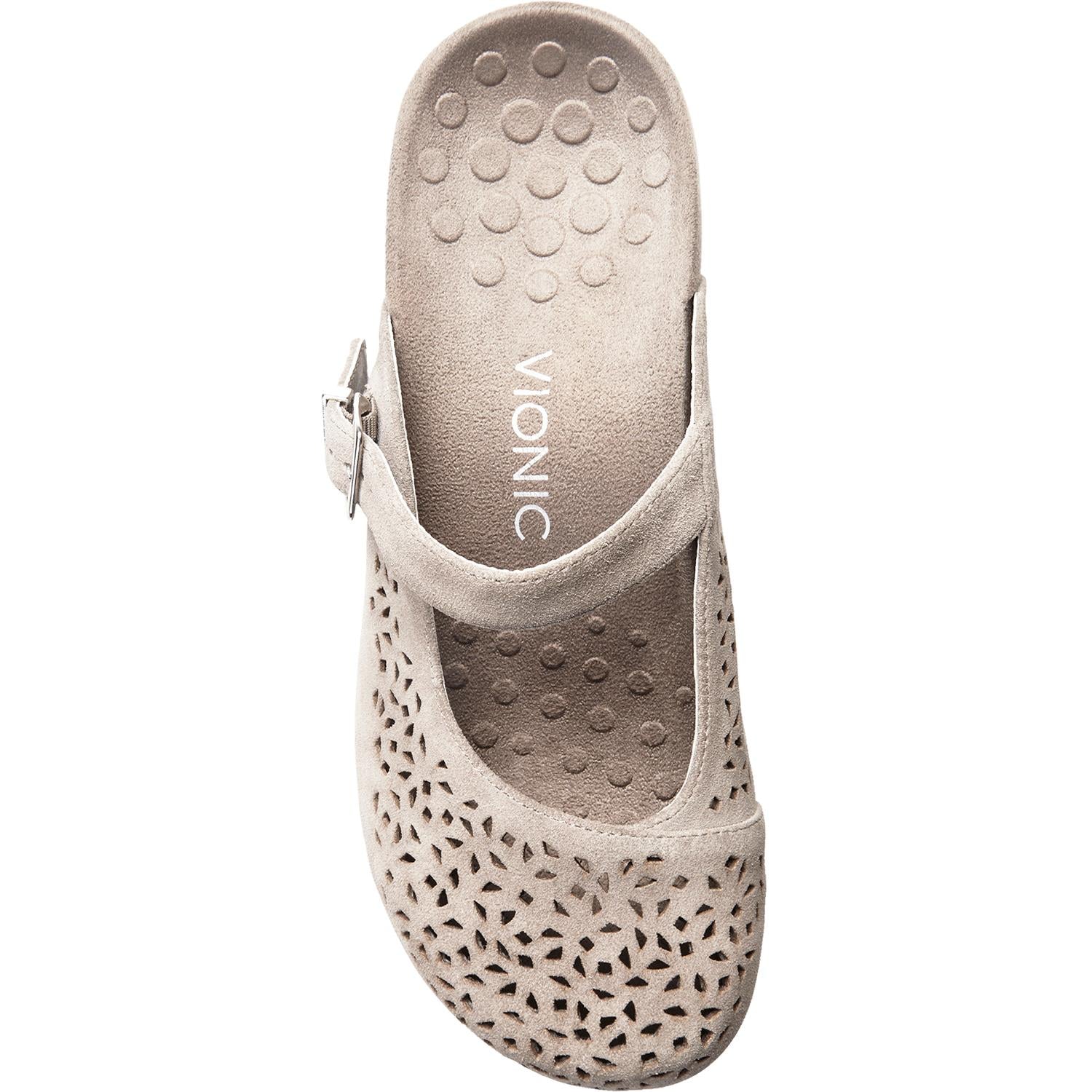 Vionic Lidia Women's Slip On Mules Grey Leather