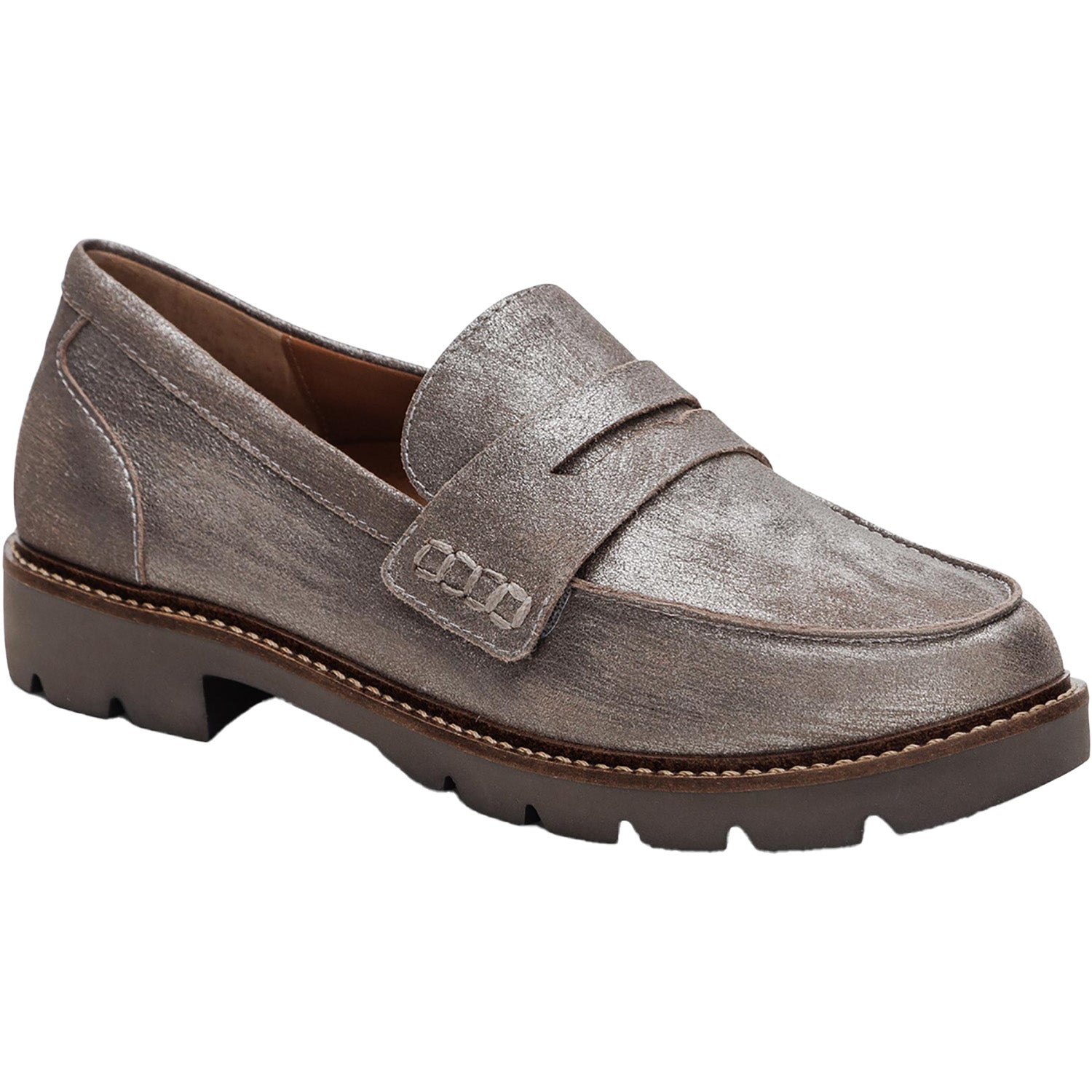 Aetrex Collette Women's Slip Ons Brushed Silver