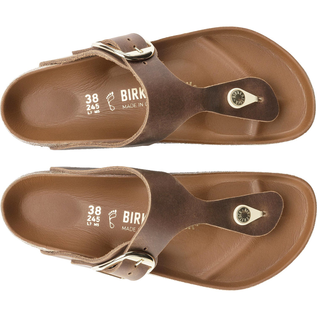 Birkenstock Gizeh Big Buckle Women's Sandals Cognac Oiled Nubuck