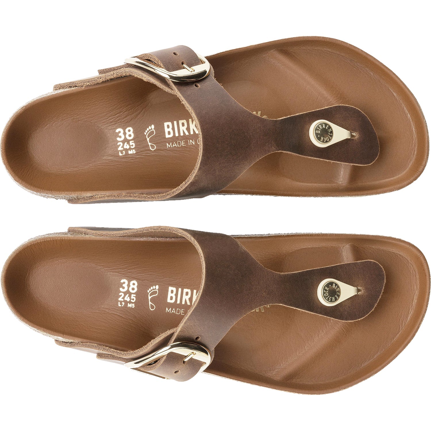 Birkenstock Gizeh Big Buckle Women's Sandals Cognac Oiled Nubuck
