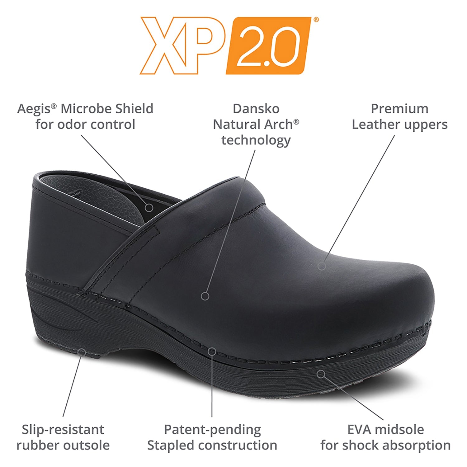Dansko XP 20 Waterproof Women's Waterproof Clogs Black Pull Up Leather