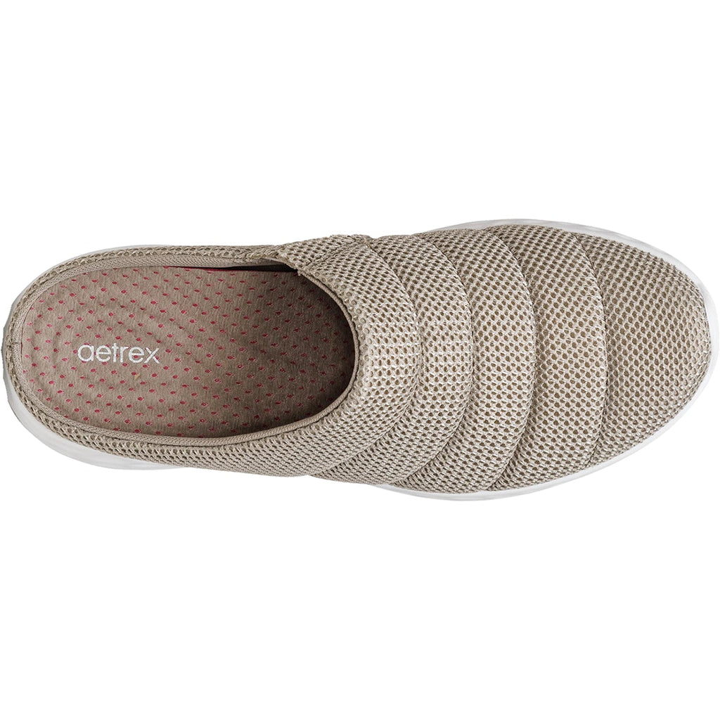 Aetrex Harley Women's Slip On Sneakers Taupe Mesh