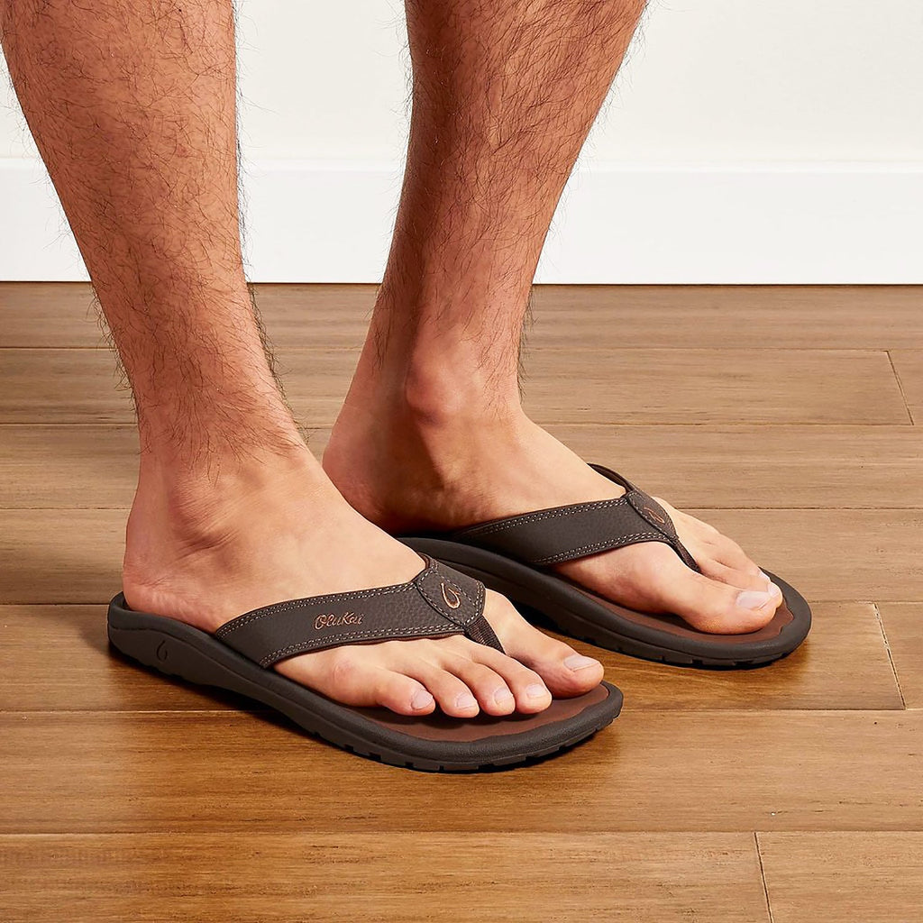OluKai Ohana Men's Sandals Dark Java/Ray Synthetic Leather