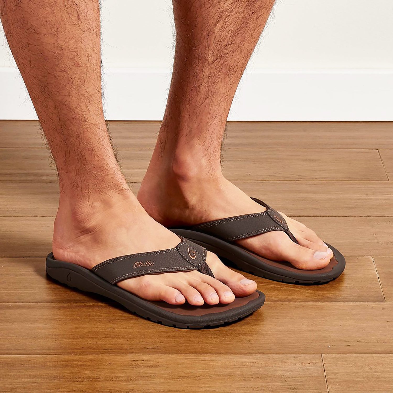 OluKai Ohana Men's Sandals Dark Java/Ray Synthetic Leather