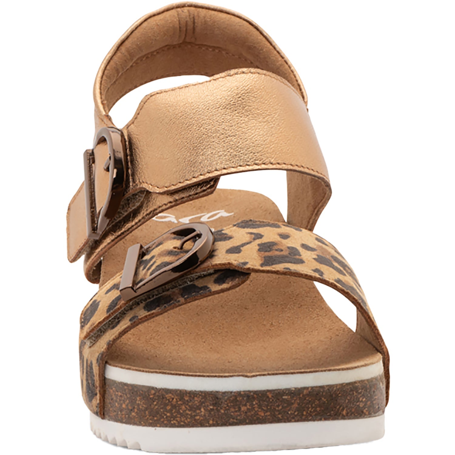 Ara Nova Women's Wedge Sandals Leopard/Whiskey Metallic