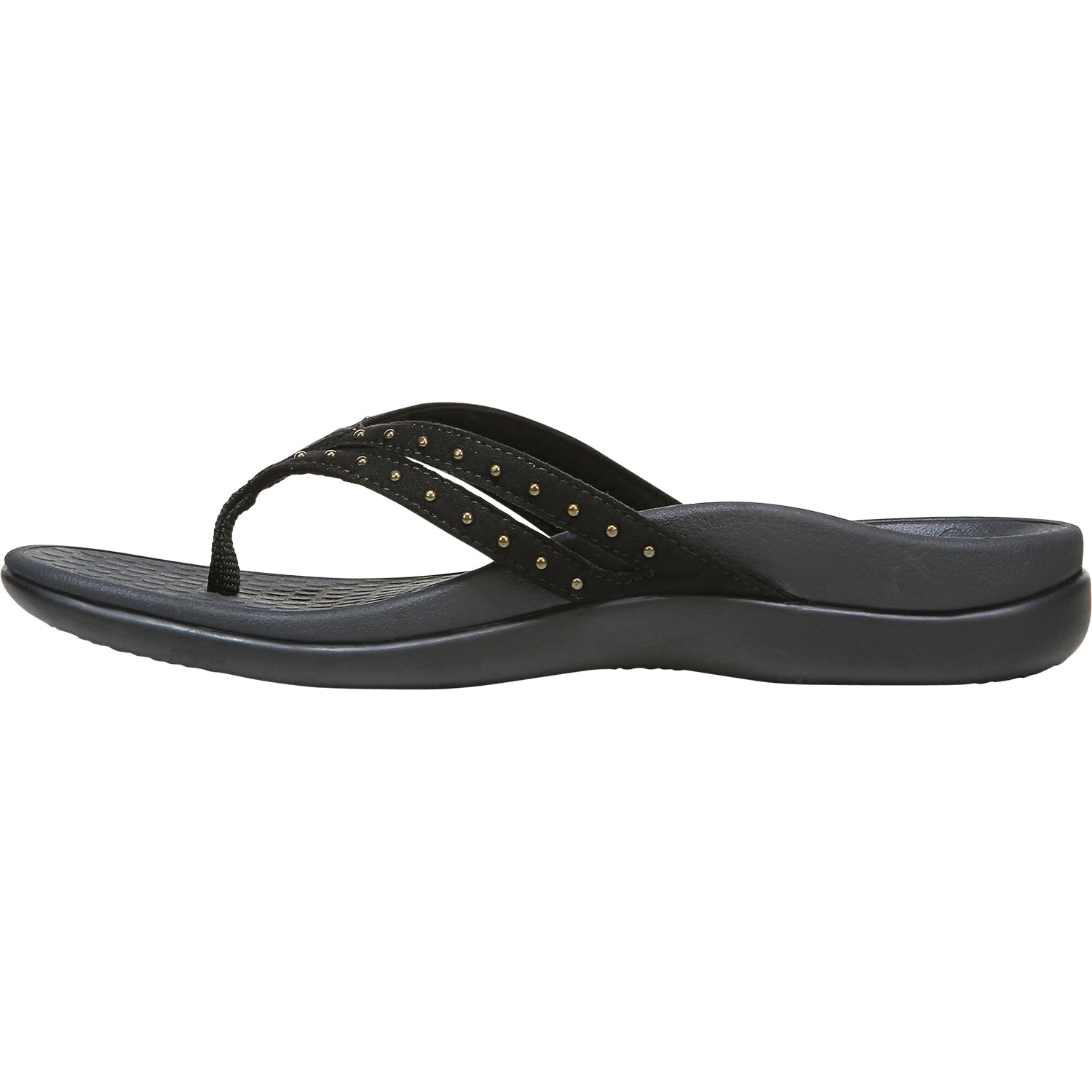Vionic Tasha Women's Toe Post Sandals Black Microfiber