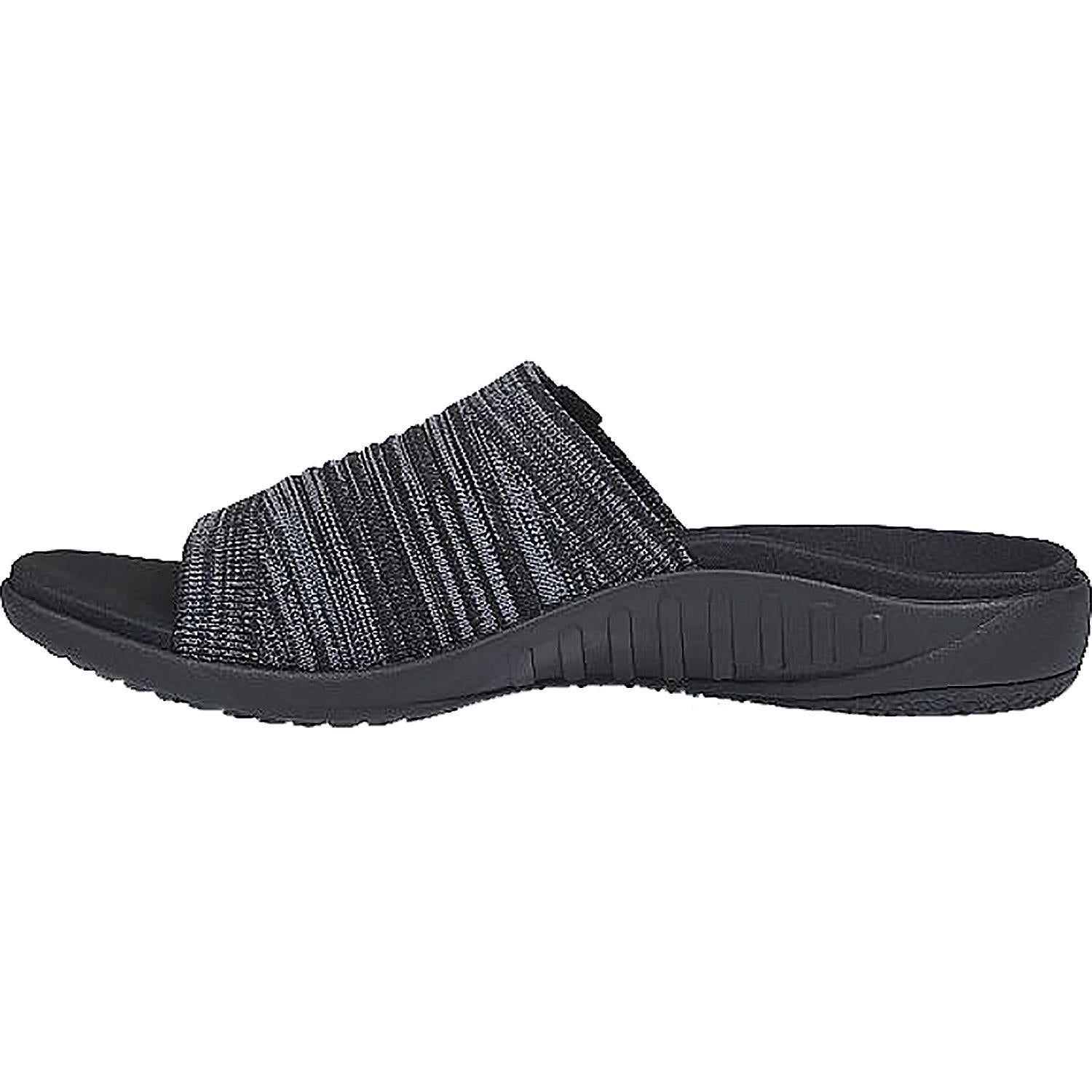 Spenco Astoria Memory Foam Slide Women's Slide Sandals Black Knit Fabric