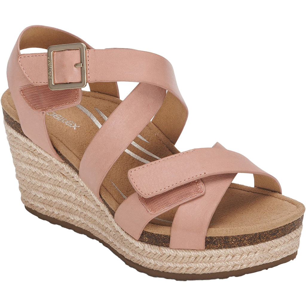 Aetrex Anna Women's Wedge Sandals Rose