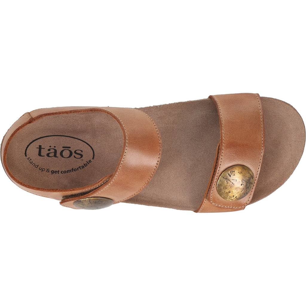 Taos Luckie Women's Ankle Strap Sandals Caramel Leather