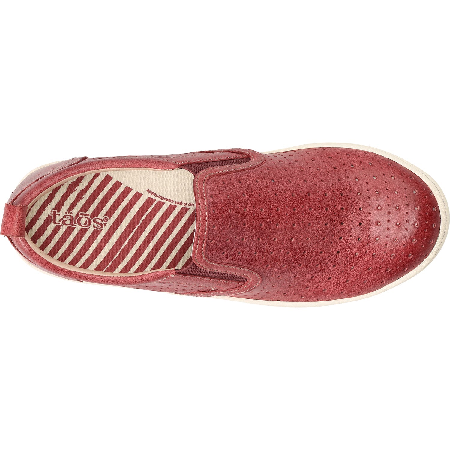 Taos Court Women's Slip On Sneakers Warm Red Leather