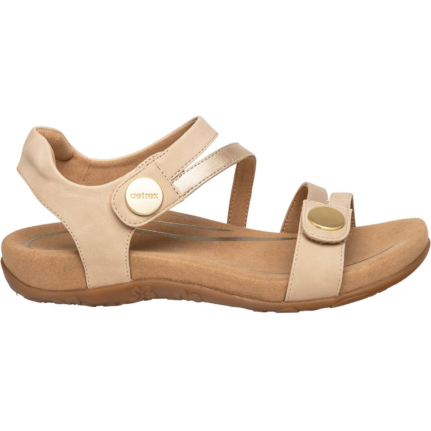 Aetrex Jess Women's Quarter Strap Sandals Tan Synthetic