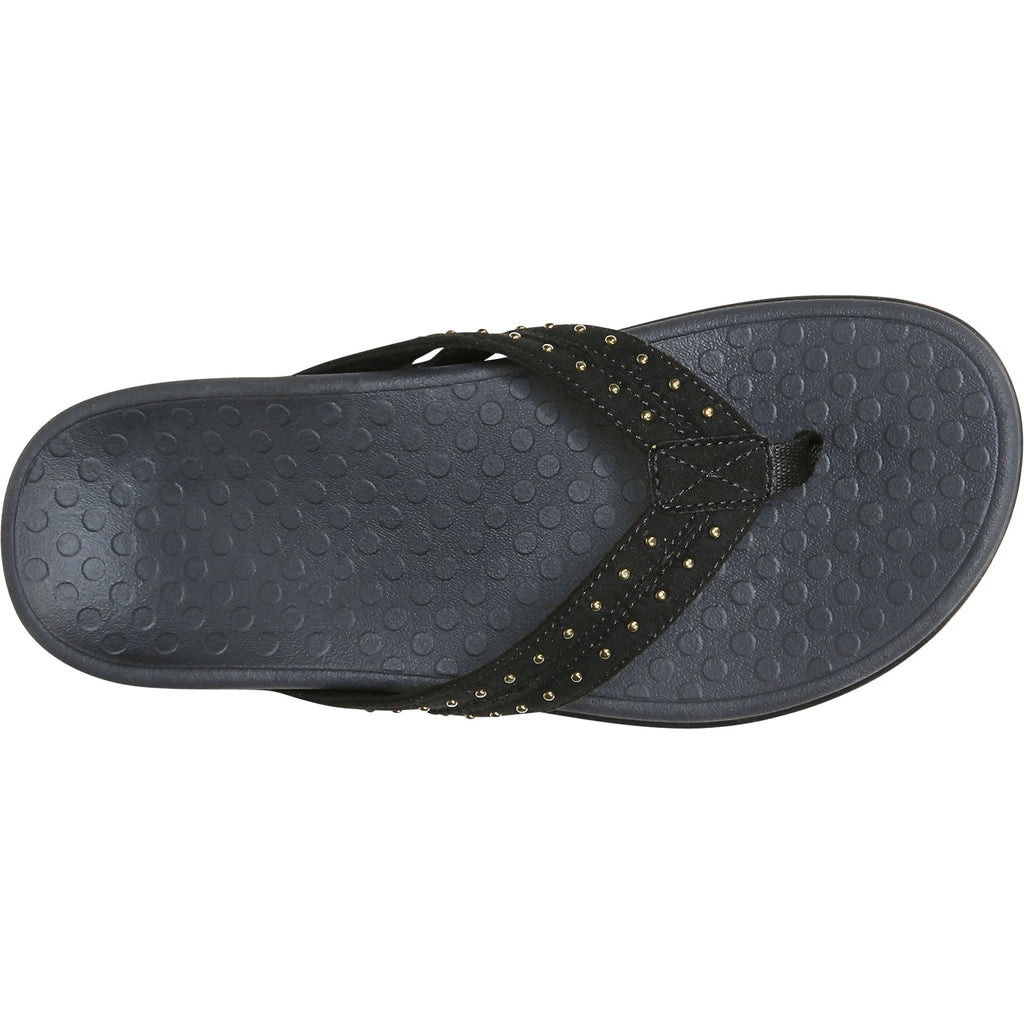 Vionic Tasha Women's Toe Post Sandals Black Microfiber
