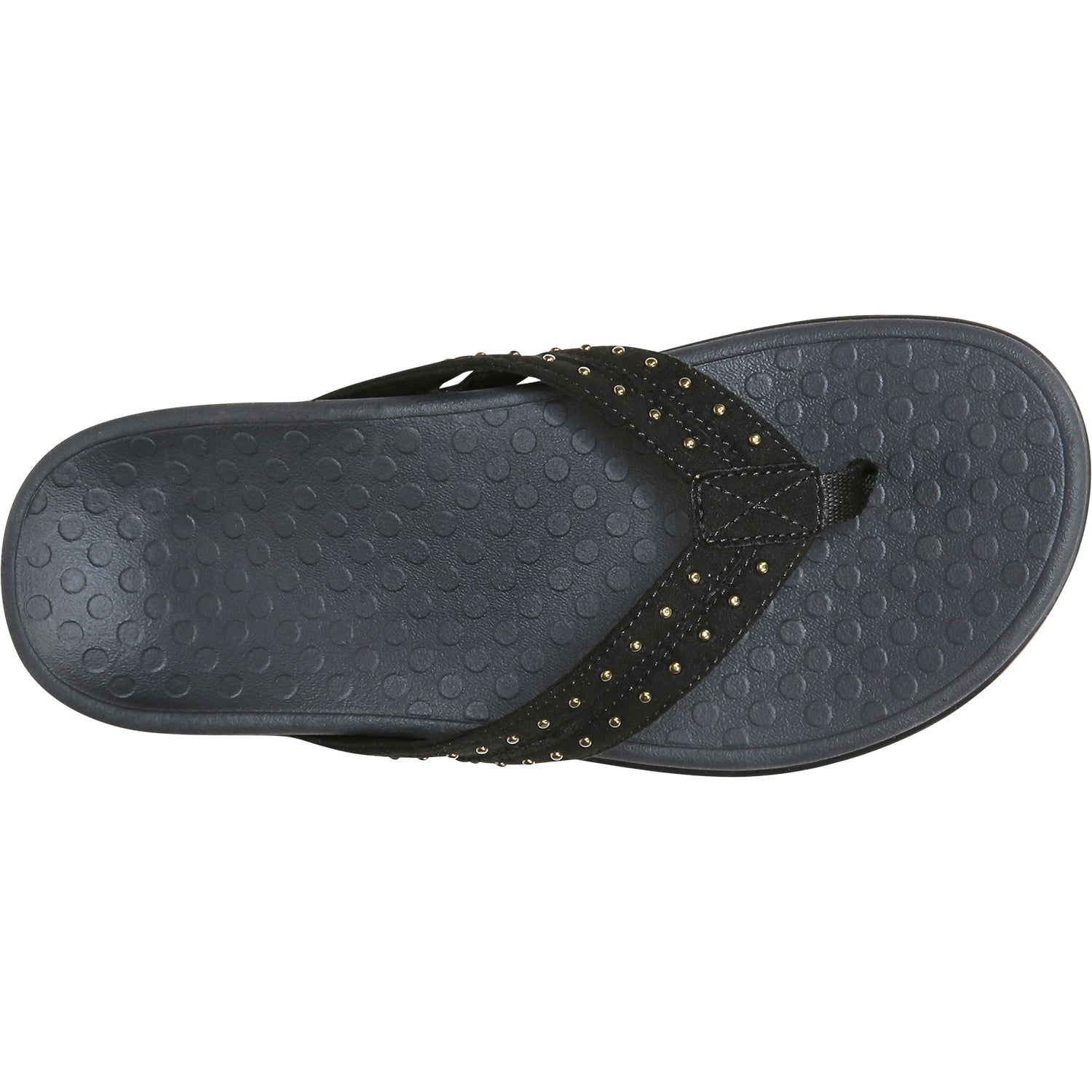 Vionic Tasha Women's Toe Post Sandals Black Microfiber