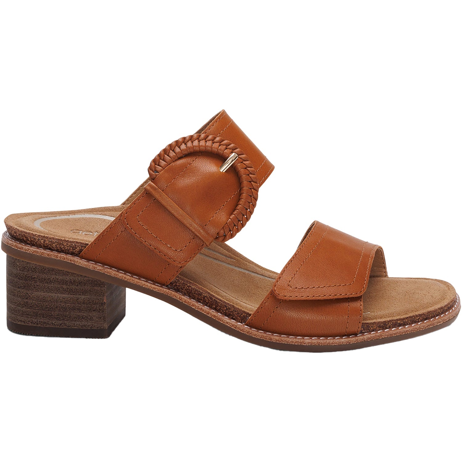 Aetrex Tatiana Women's Slide Sandals Cognac Leather
