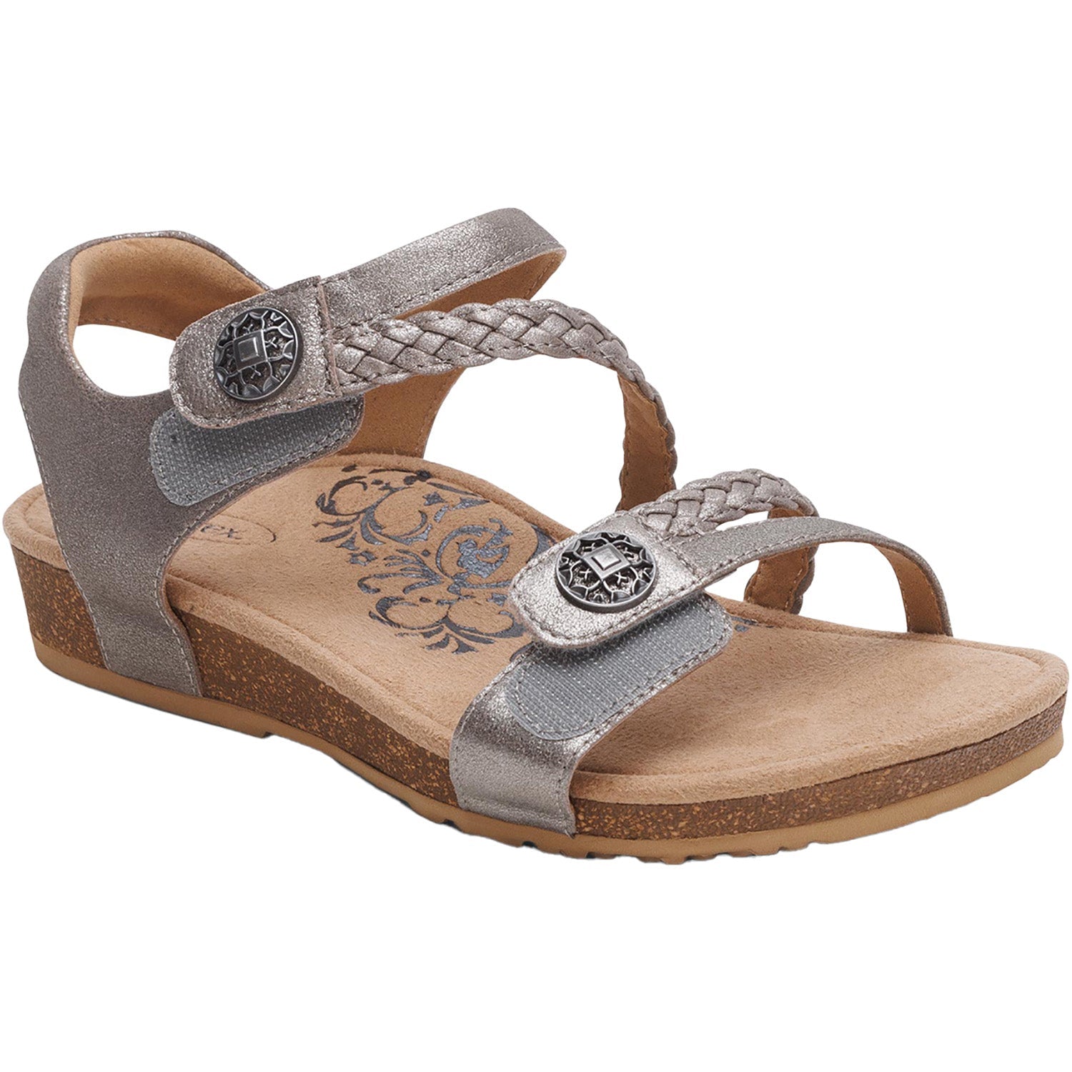 Aetrex Jillian Women's Sandals Brushed Silver