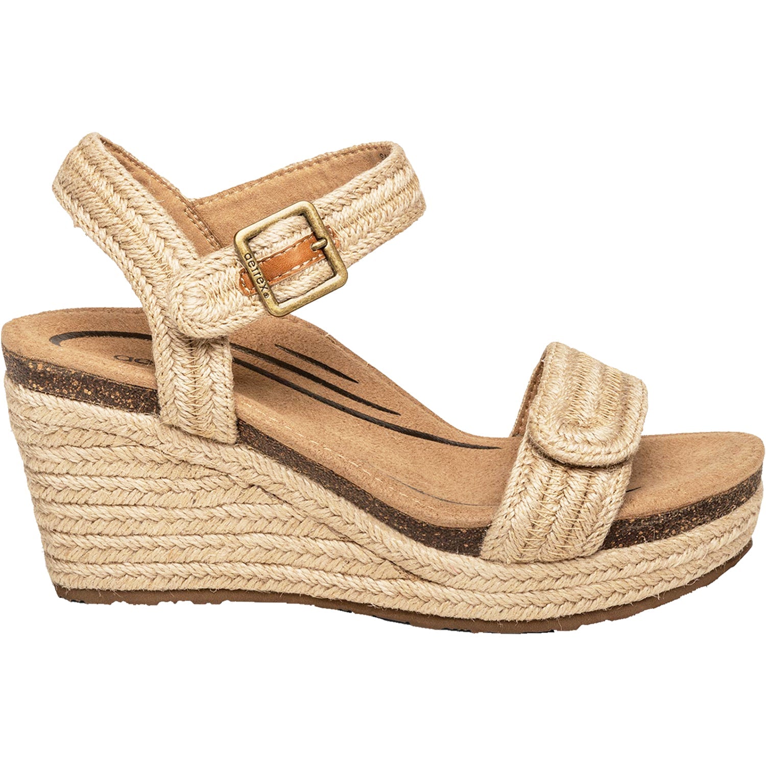 Aetrex Sydney Women's Wedge Sandals Natural Jute