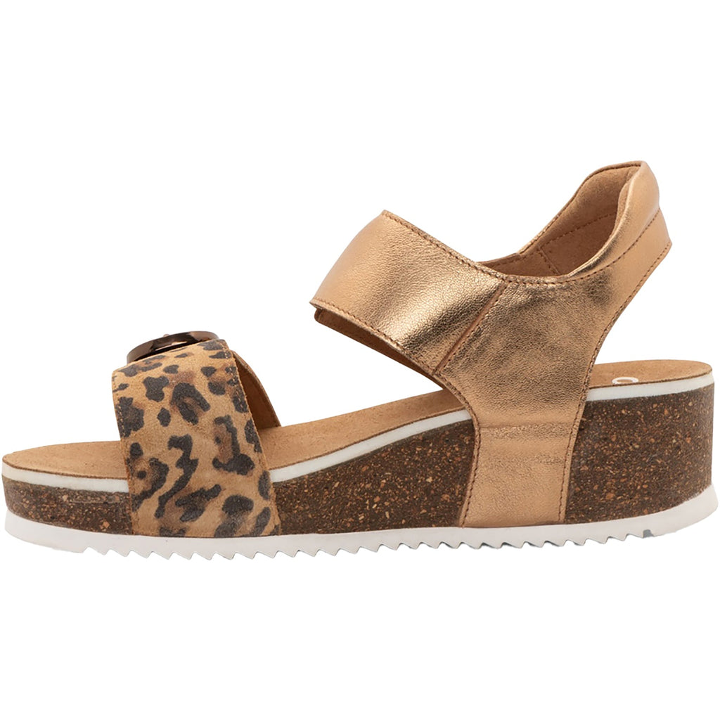 Ara Nova Women's Wedge Sandals Leopard/Whiskey Metallic