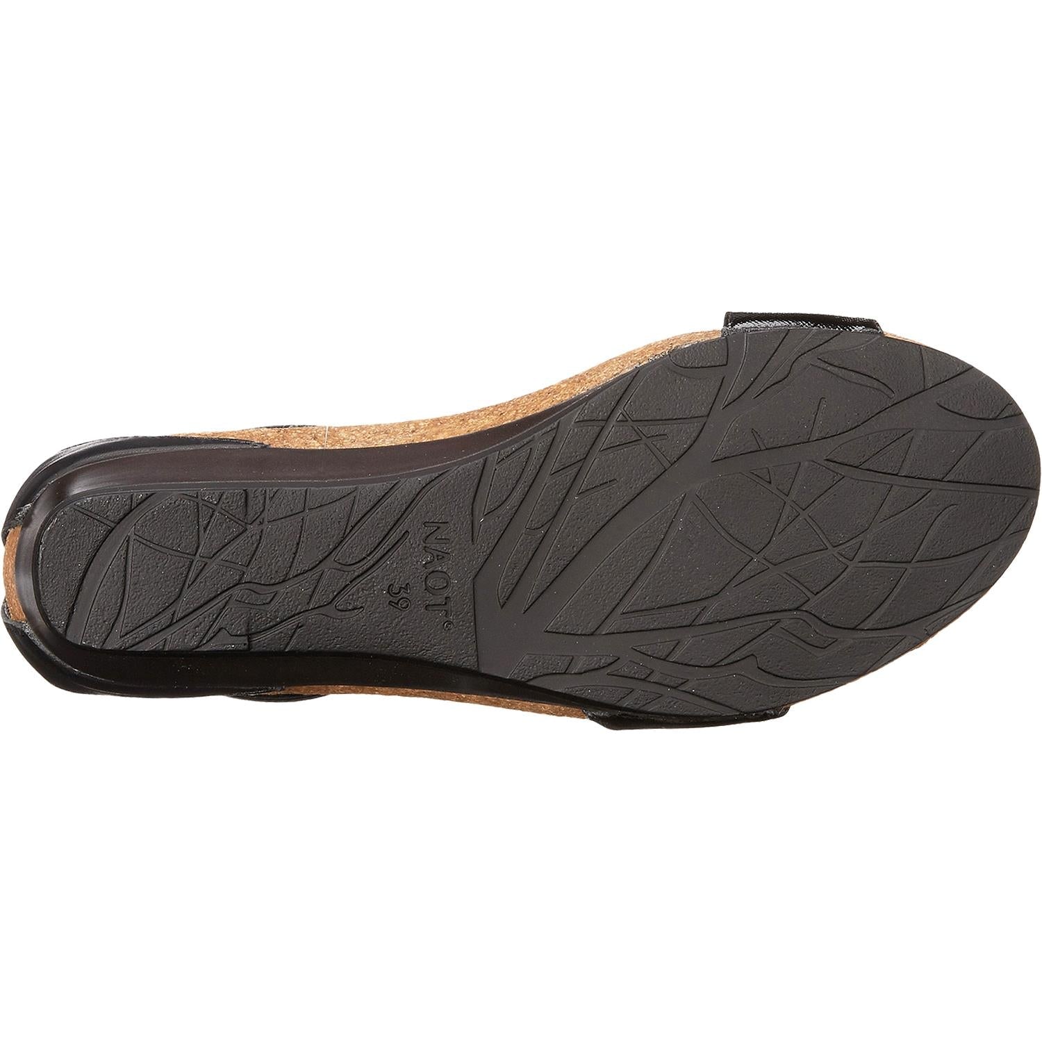 Naot Pixie Women's Ankle Strap Sandals Black Luster/Black Raven Leather