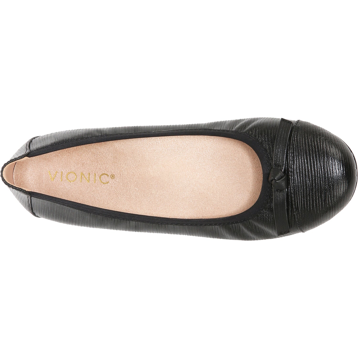 Vionic Amorie Women's Slip On Flats Black Wavy Leather