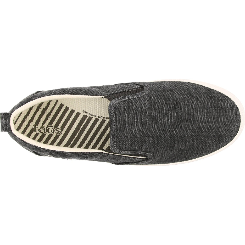 Taos Dandy Women's Slip On Sneakerss Charcoal Washed Canvas