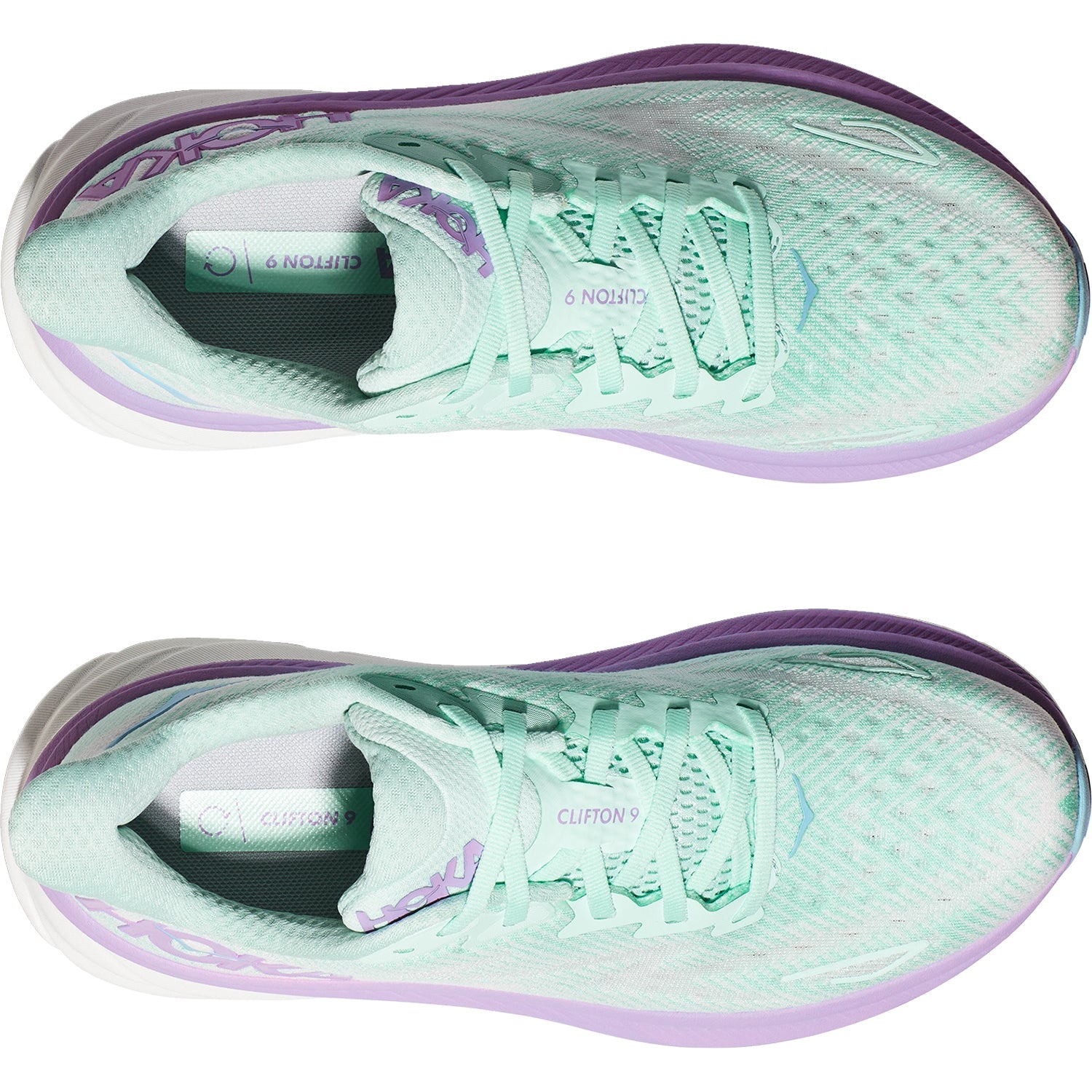 Hoka Clifton 9 (Neutral Support) Women's Road Running Shoes Sunlit Ocean/Lilac Mist Mesh